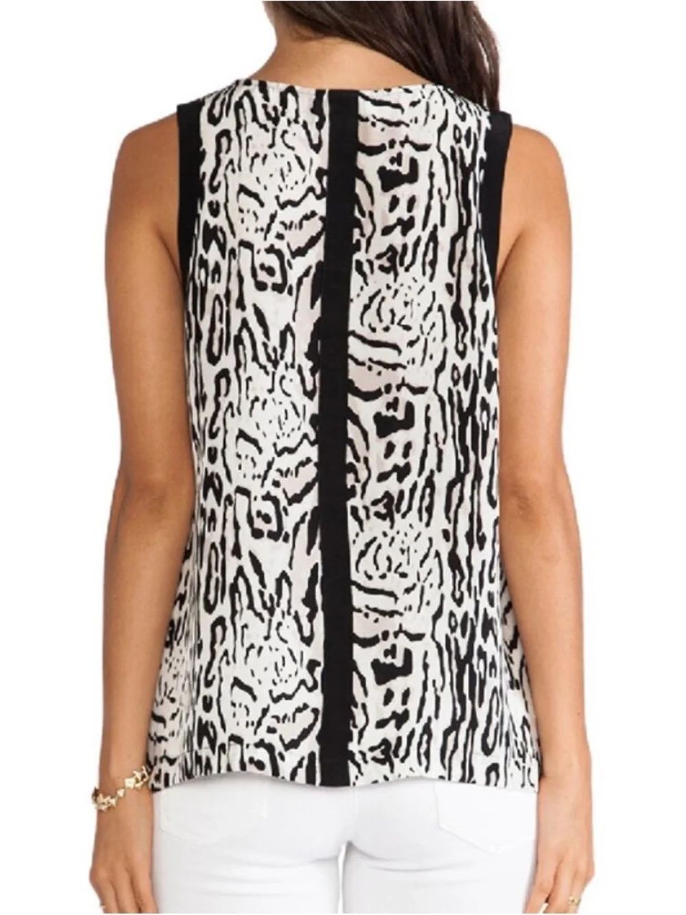 Joie Toki Ocelet Printed Silk Sleeveless Top Medium - Picture 3 of 9